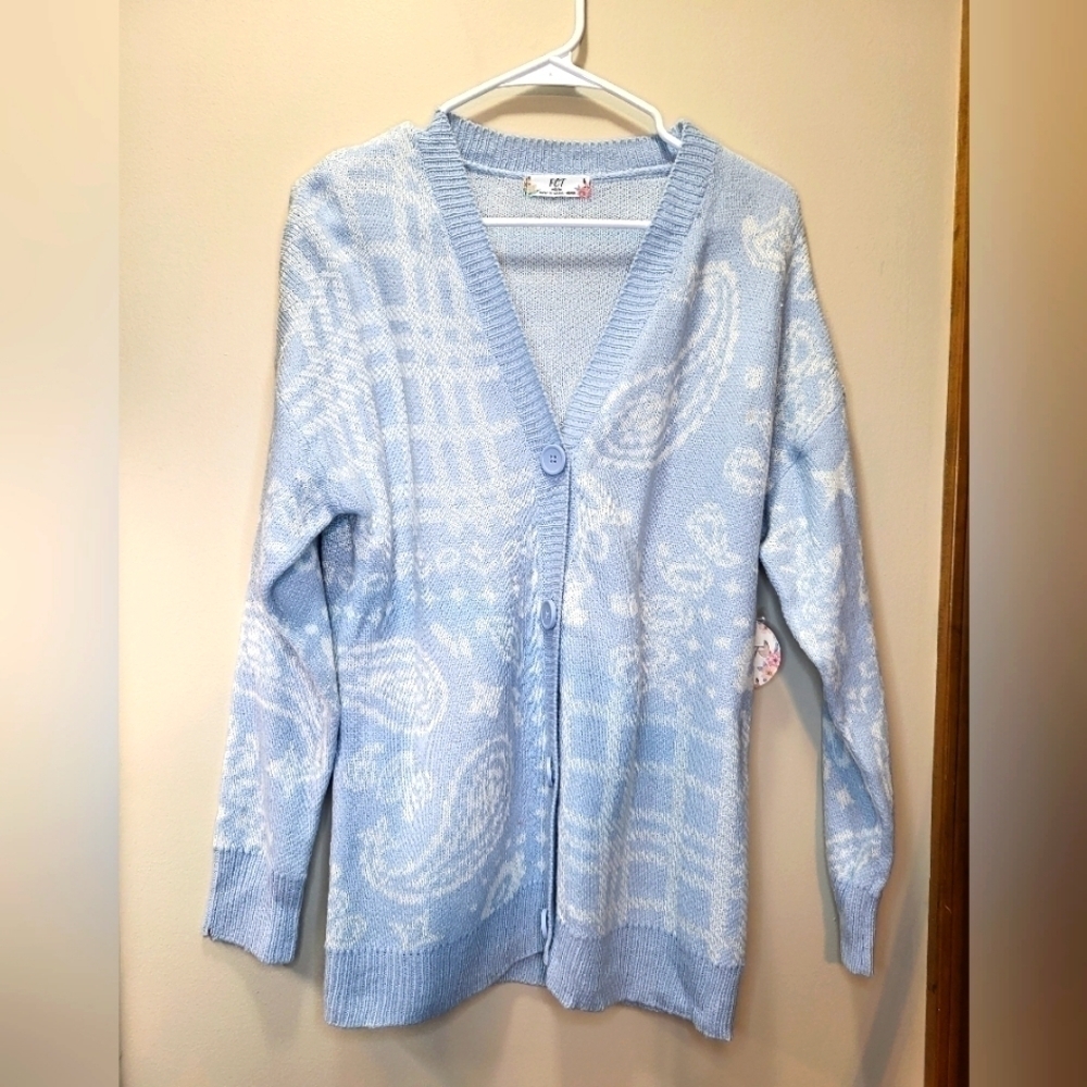 FCT Made with Love Med light blue Cardigan oversized